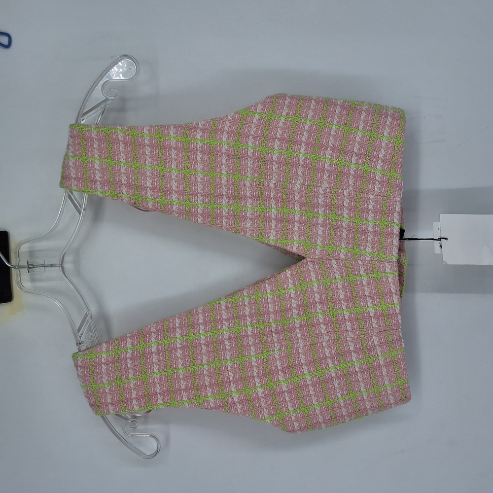 Zara Pink and Green Tweed Vest XS - Picture 4 of 4